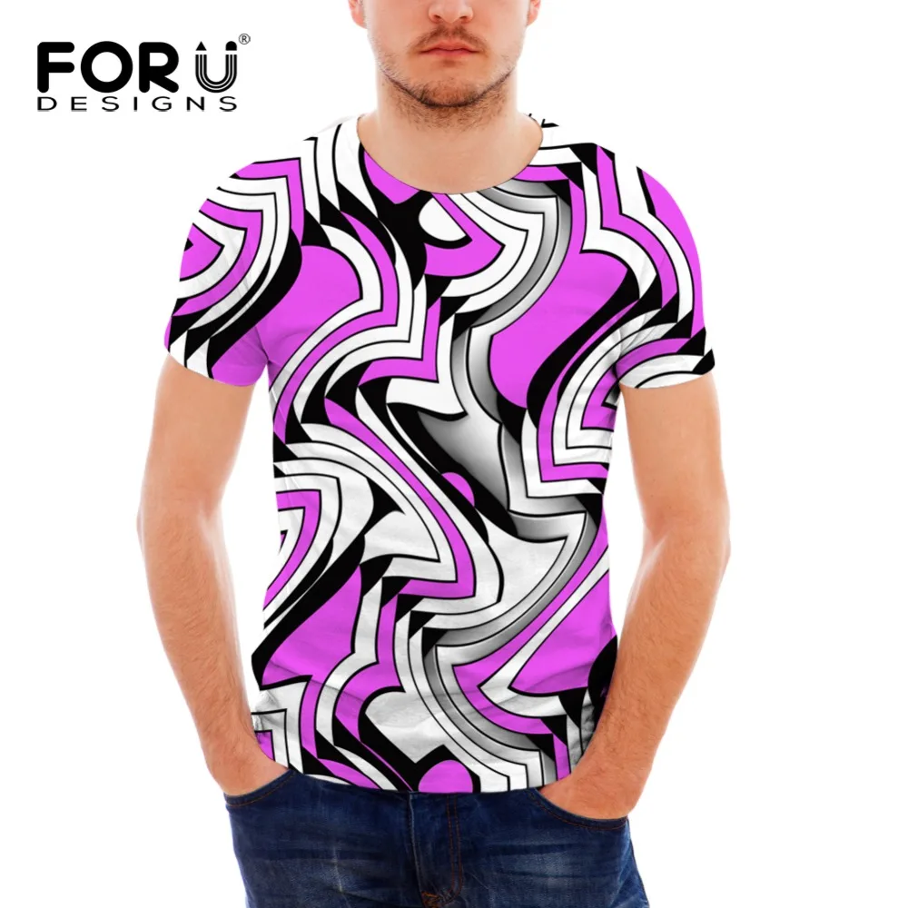 FORUDESIGN Повседневная футболка модная Лоскутная Мужская высокого качества с