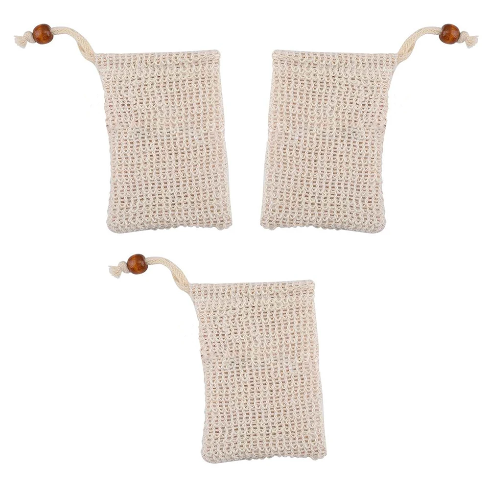 3pcs Пенящийся блистерный мешок для мыла, саше, сетка, легко пузырчатая, инструмент для ванной комнаты, сетка для массажа, органический скраб для сушки - Цвет: 3pcs