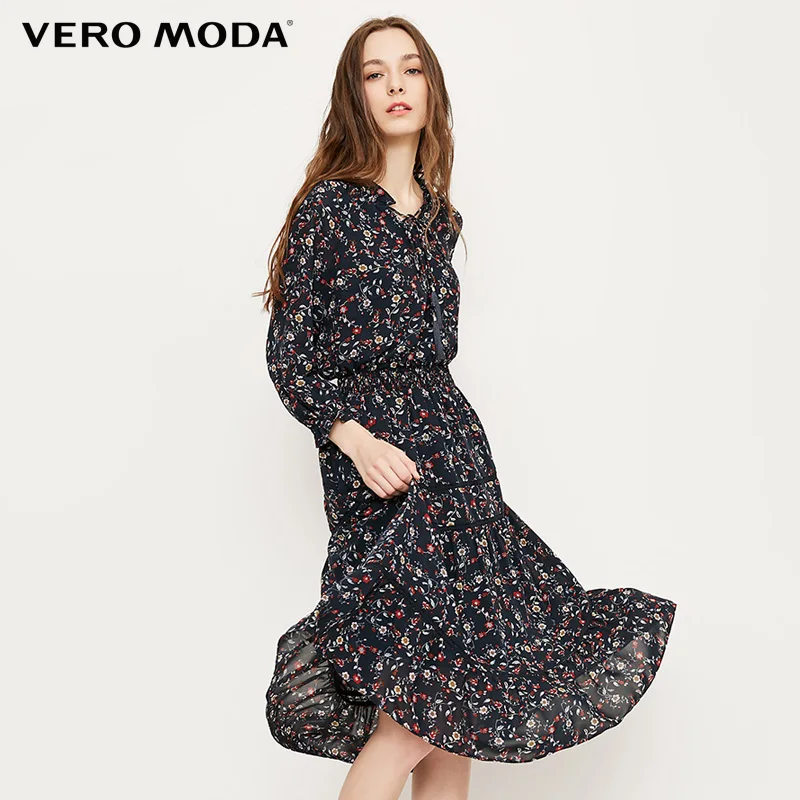 Vero Moda 2019 весеннее летнее платье женские длинные платья милое на шнуровке с