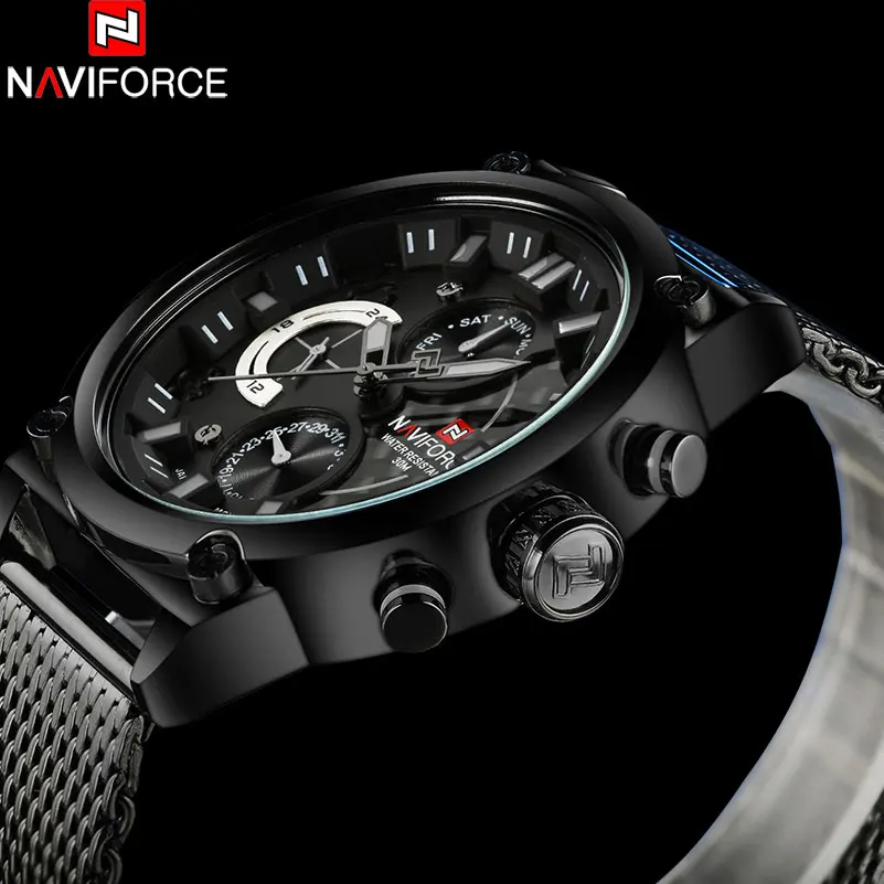 Часы наручные NAVIFORCE Мужские кварцевые брендовые модные повседневные спортивные