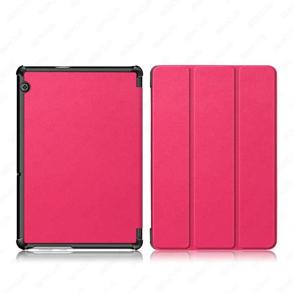 T5-10-KST-Rose Ультратонкий чехол из искусственной кожи для huawei MediaPad T5 AGS2-W09/L09/L03/W19 10," чехол-подставка для планшета huawei T5 чехол - Цвет: T5-10-KST-Rose