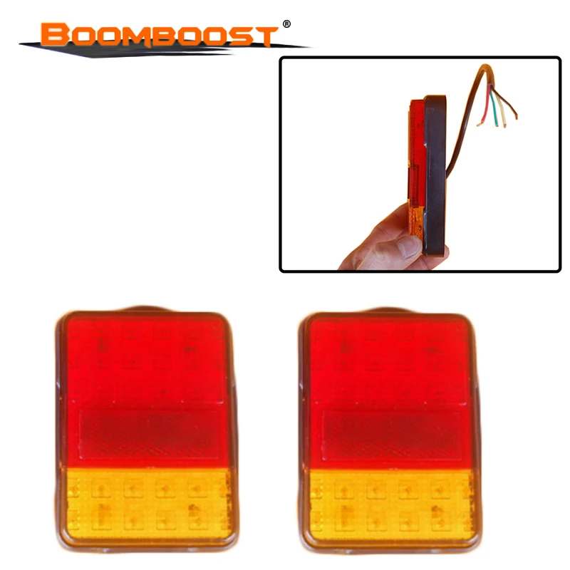 30 LED Red Amber Rear Tail Light Accessories Lights Warning 2PCS For Trailer Truck Boat Taillights 12V Waterproof | Автомобили и