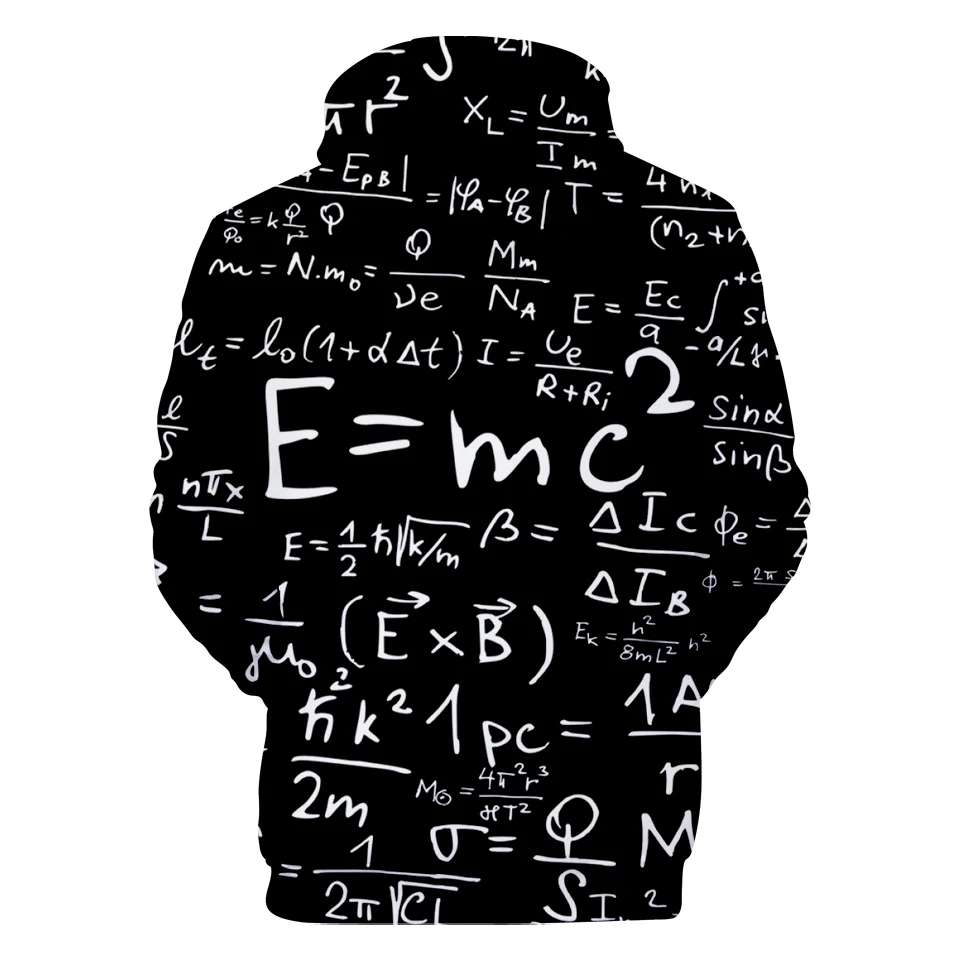 Печать E = MC2 толстовки 3D весело кофты Для мужчин женщин Harajuku с капюшоном s Модный