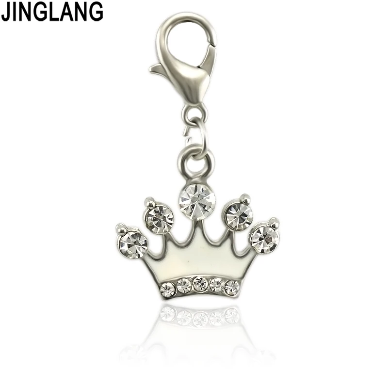JINGLANG сверкающий мультфильм эмалей Корона значок Шарм подарки с подходит
