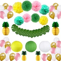 tropical hawaiian party decorations 57 pcsset party supplies lanter balloons pom poms for baby bridal shower decorations