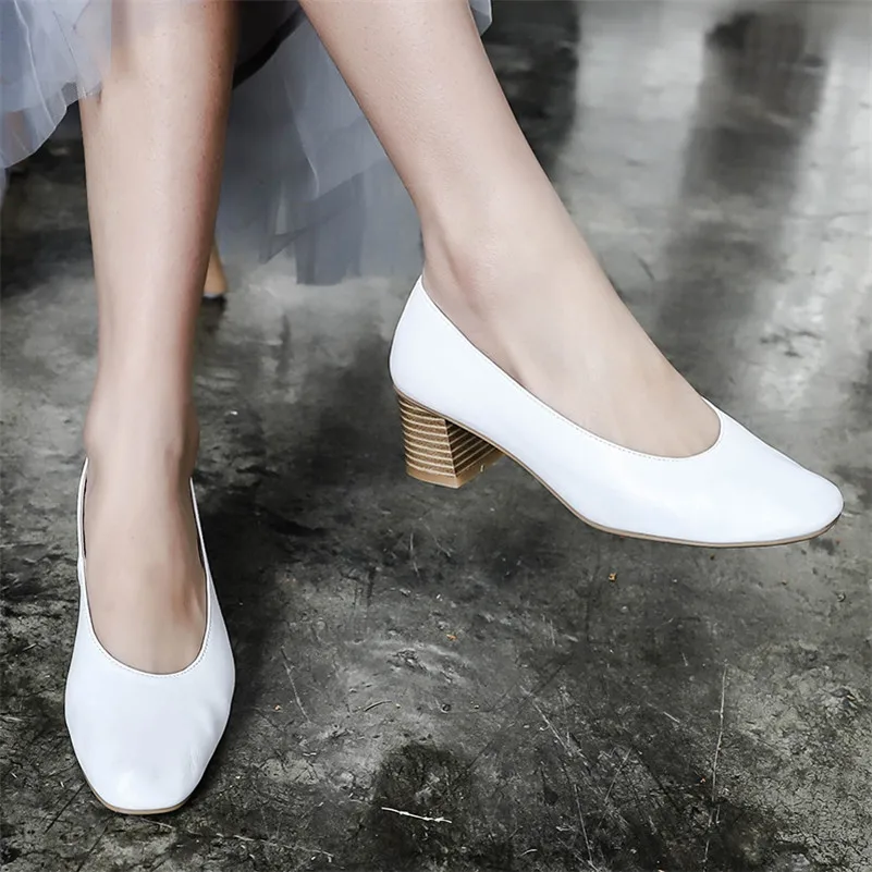CONASCO Retro Quality Women High Heels Office Pumps Genuine Leather Spring Summer Shoes Woman 2019 New Arrival Prom | Обувь