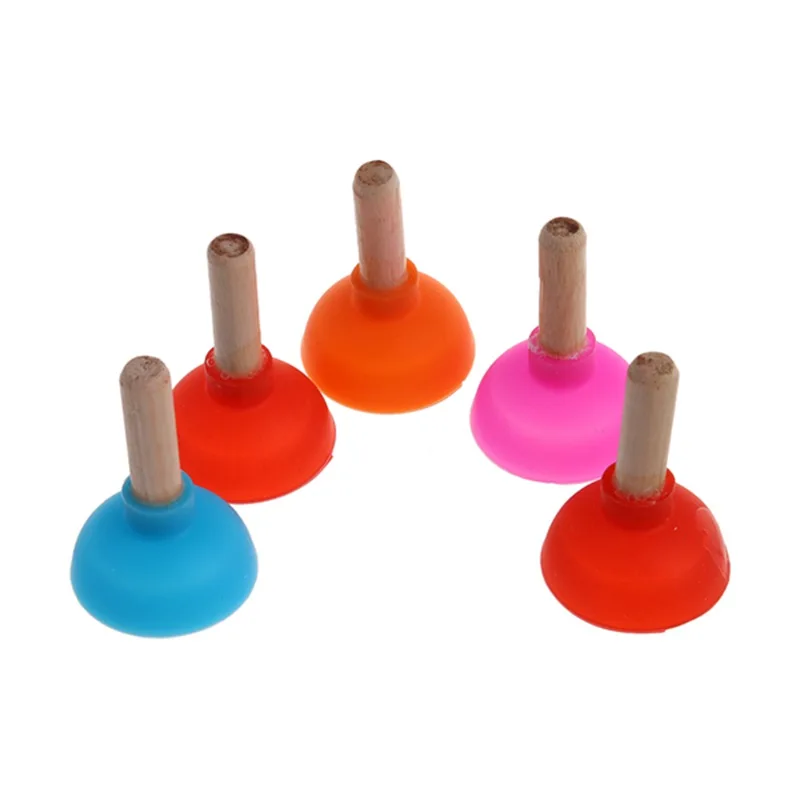 5 шт деревянная палка случайный цвет силиконовая присоска плунжерная подставка