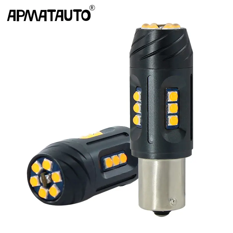 2x Canbus автомобильные 7440 светодиодные янтарно желтые для чипов SAMSUNG LED T20 W21W 1156 7507