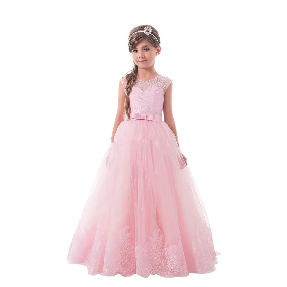 2017 красивое платье с цветочным узором для девочек бальное кружевное фатиновое