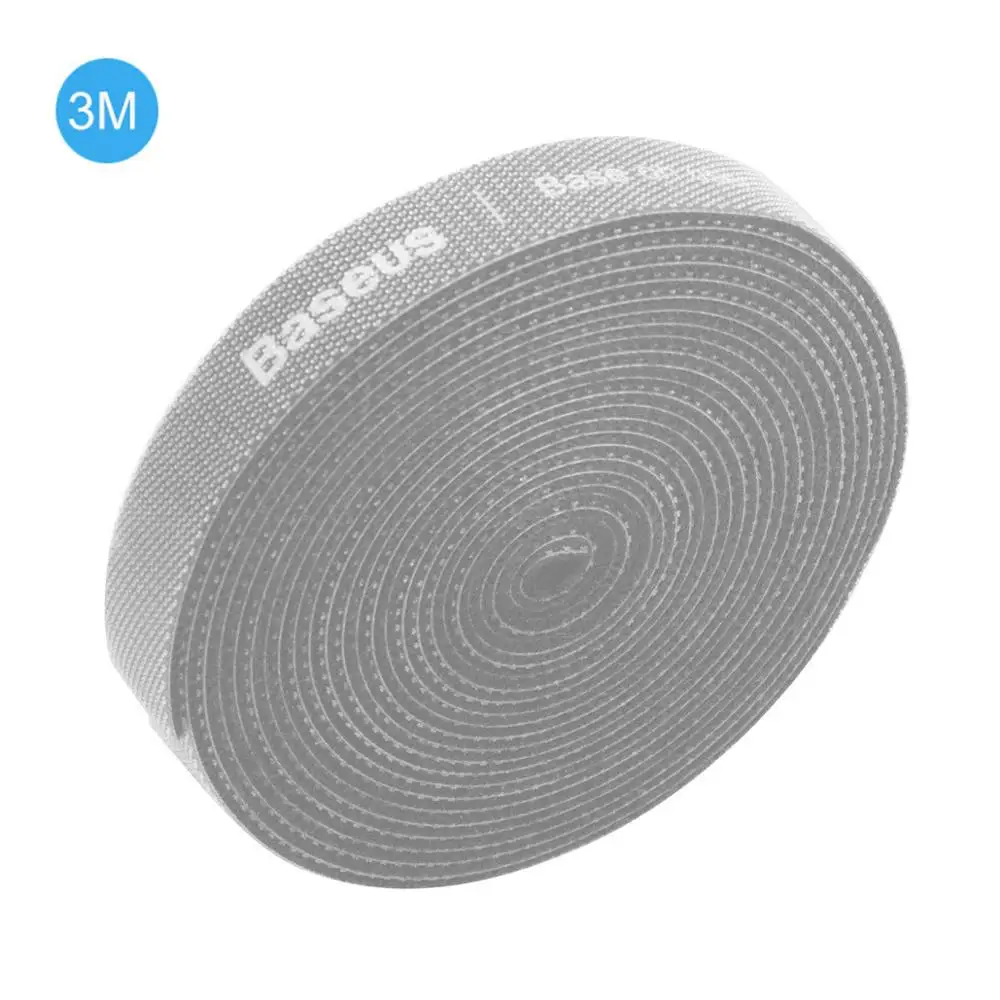 3m GRAY Baseus Кабельный организатор USB устройства для сматывания шнуров для iPhone Lightning/Micro Usb/type c длина кабельный зажим офисный Рабочий стол управление - Цвет: 3m GRAY