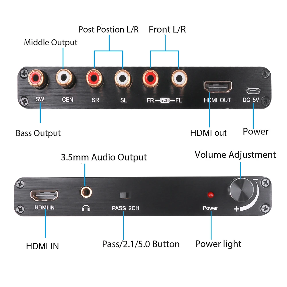 Новый 5.1CH аудио экстрактор декодирование коаксиальный к RCA AC3/DST To 5 1 усилитель