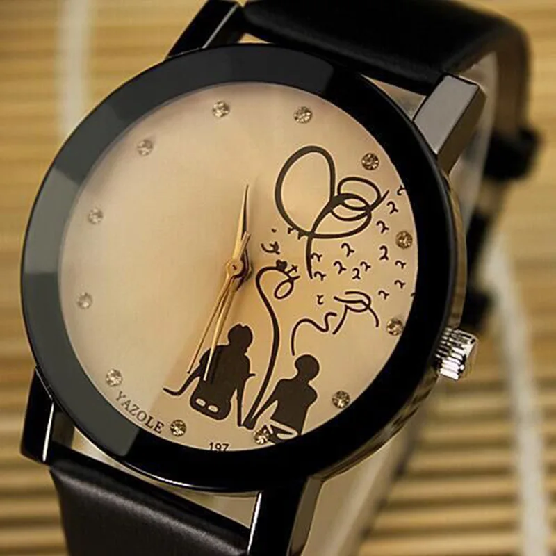 Модные часы для влюбленных Geneva женские с кожаным ремешком студенческие Детские