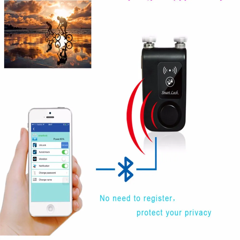 Bluetooth Smart Padlock смартфон велосипедный замок Deadbolt с номером Android IOS цифровой для