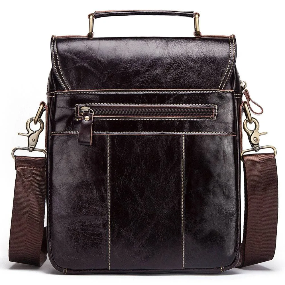 Мужская сумка-мессенджер KAVIS из натуральной кожи с клапаном для путешествий |