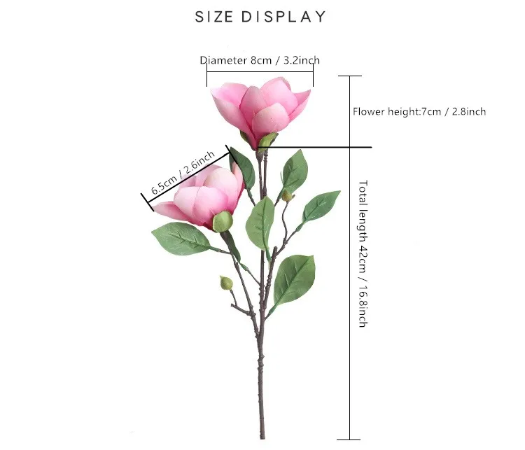 Новинка шелковые цветы 42 см Орхидея магнолия свадебные одиночные ветки