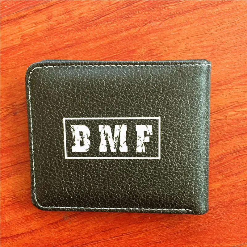 Черный bmf плохая мать искусственной кожи короткие бумажник держатель для карт