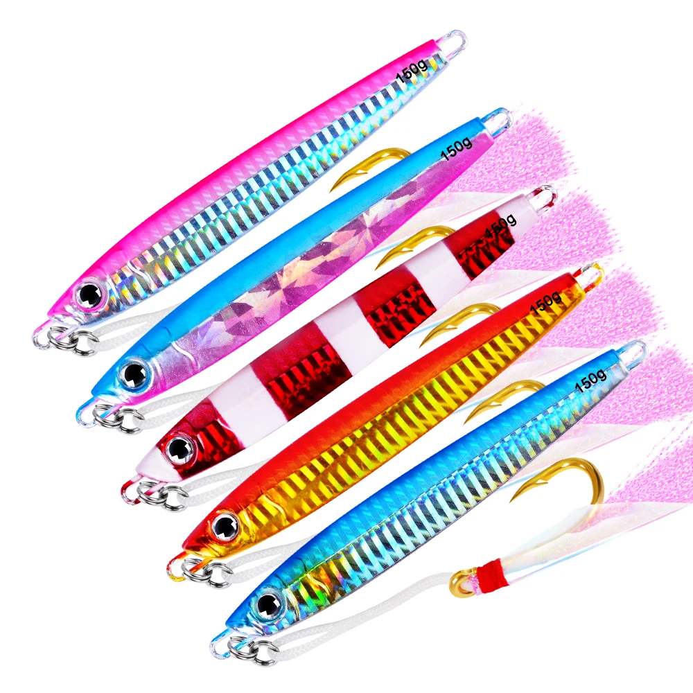 5pcs/lot Lead Fish 80g-100g-150g-200g Fishing Lures 5 color Bait 16.5cm-6.5&quot Casting Lure Deep sea Jig Tackle | Спорт и