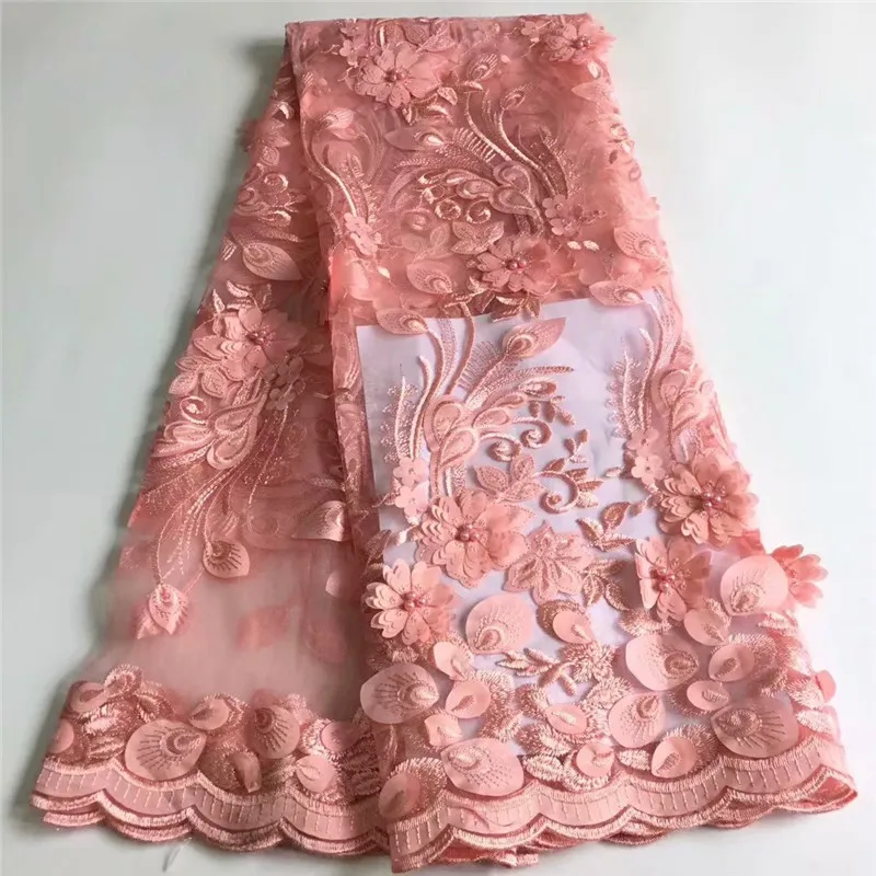 5 ярдов/партия fashionnigeran французский бусины/небесно голубой африканский кружево