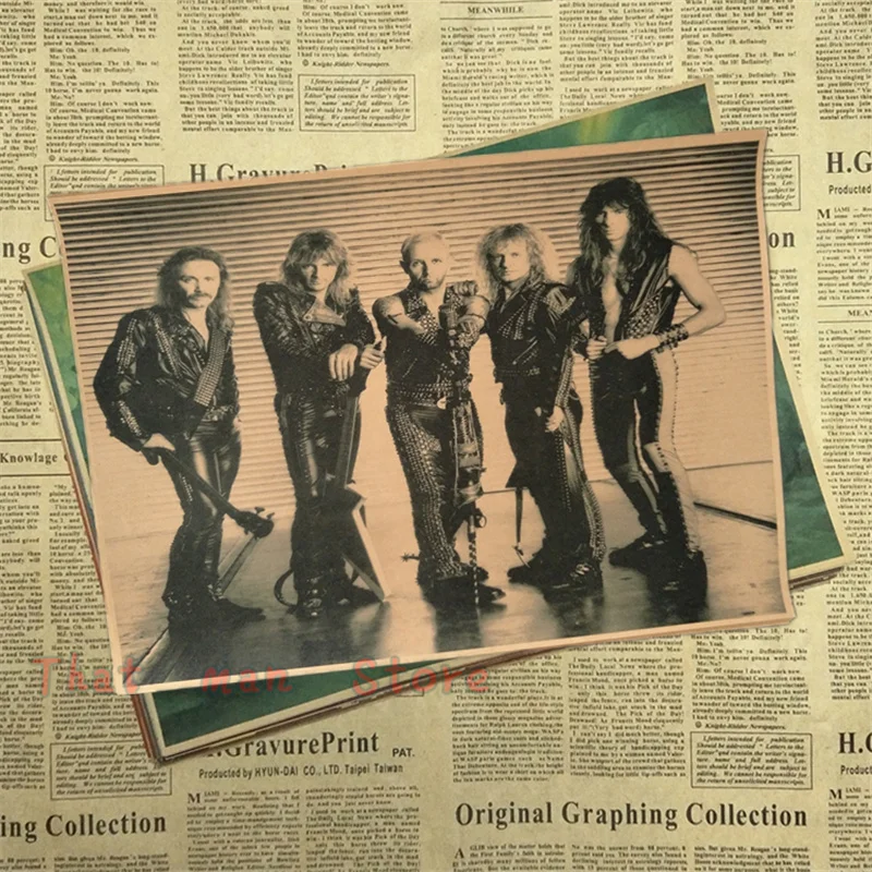 Judas Priest винтажный постер крафт ретро рок старый постер пост Панк Группа живопись Ретро плакат 42*30 см - Цвет: Фиолетовый