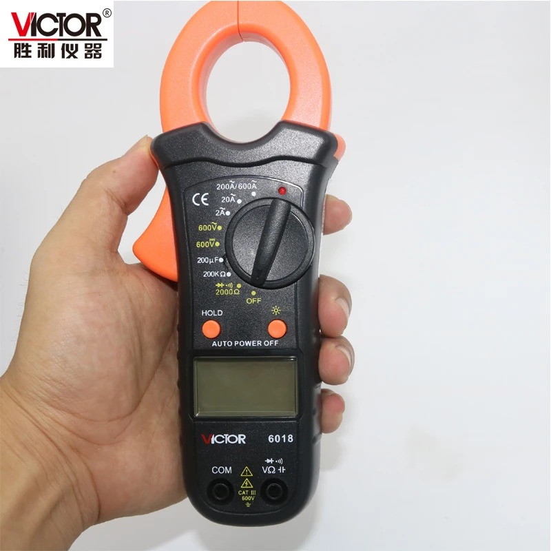 Оригинальный мультиметр Victor VC6018 клещи цифровой амперметр 2A 600A конденсатор