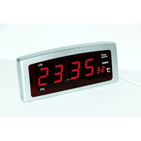 digital clock led electronic desk alarm clock with temperature display for home office decorative mains operated 1224 hr cycle