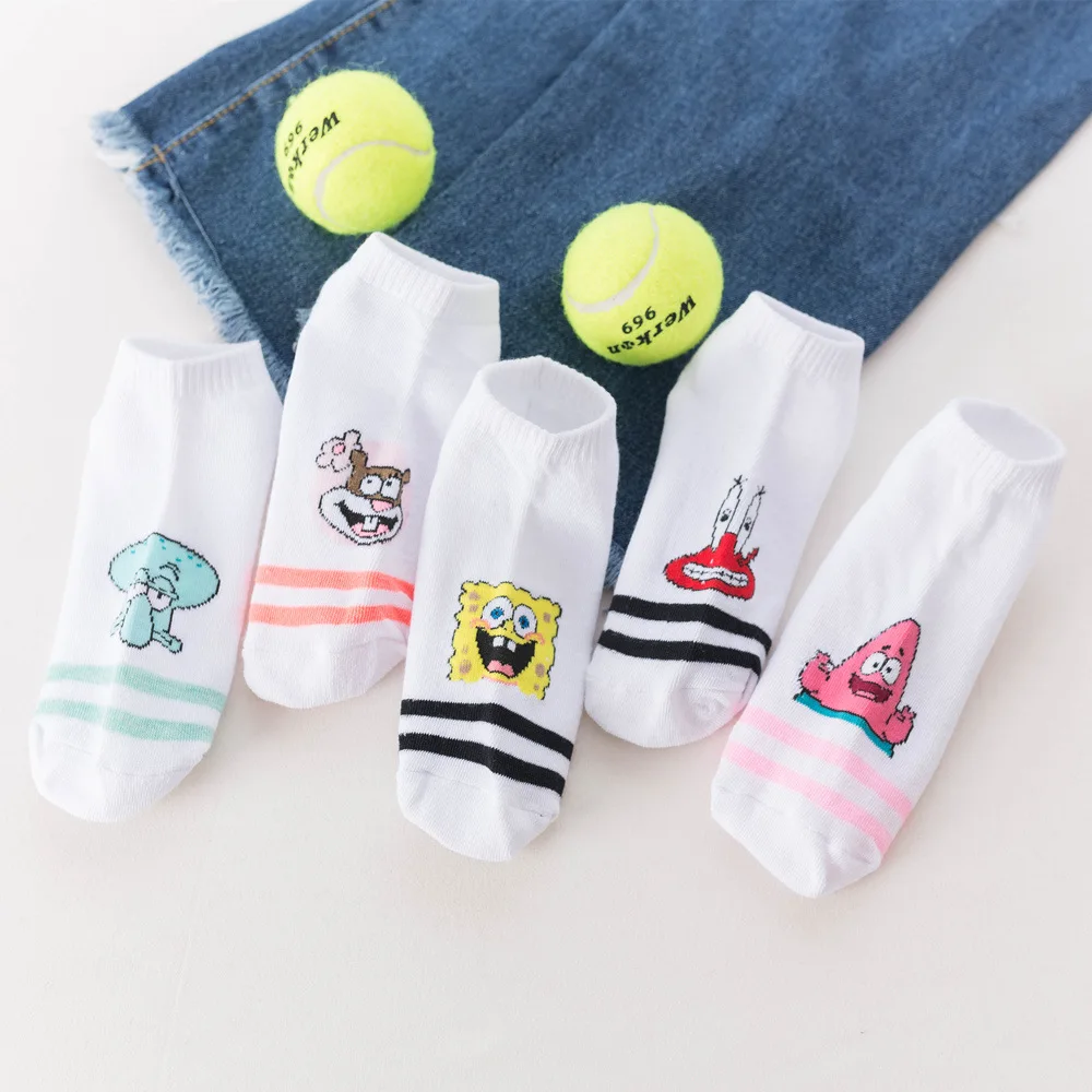 5 пар/партия невидимые женские носки каваи корейский стиль забавные летние
