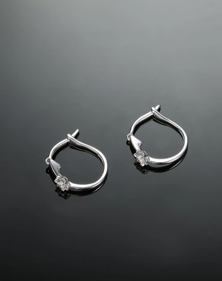 Женские серьги с цветком лотоса ZOCAI круглой огранки из белого золота 18 К 0 11 карат