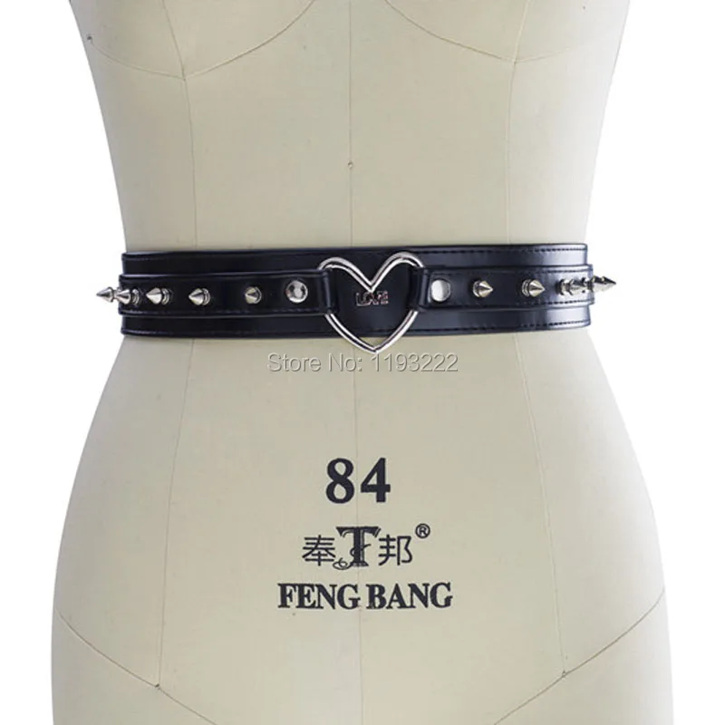 Стильный кожаный корсет в стиле харадзюку ручной работы панк с золотыми шипами