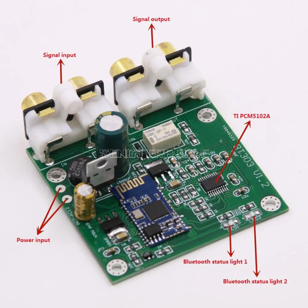 CSR QCC3003 Bluetooth 5,0 приемник плата PCM5102A аудио DAC декодер плата с аналоговым входом и выходом