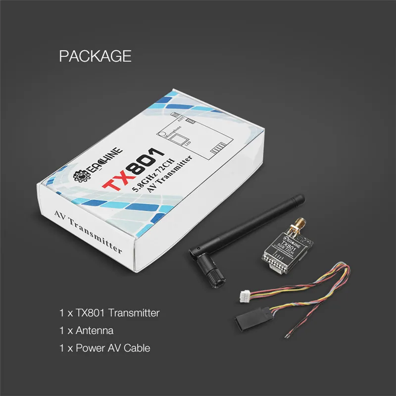 Eachine TX801 5,8G 72CH 0,01 мВт 5 мВт 25 мВт 50 мВт 100 мВт 200 мВт 400 МВт 600 мВт Переключатель AV VTX FPV передатчик для FPV квадрокоптера дрона