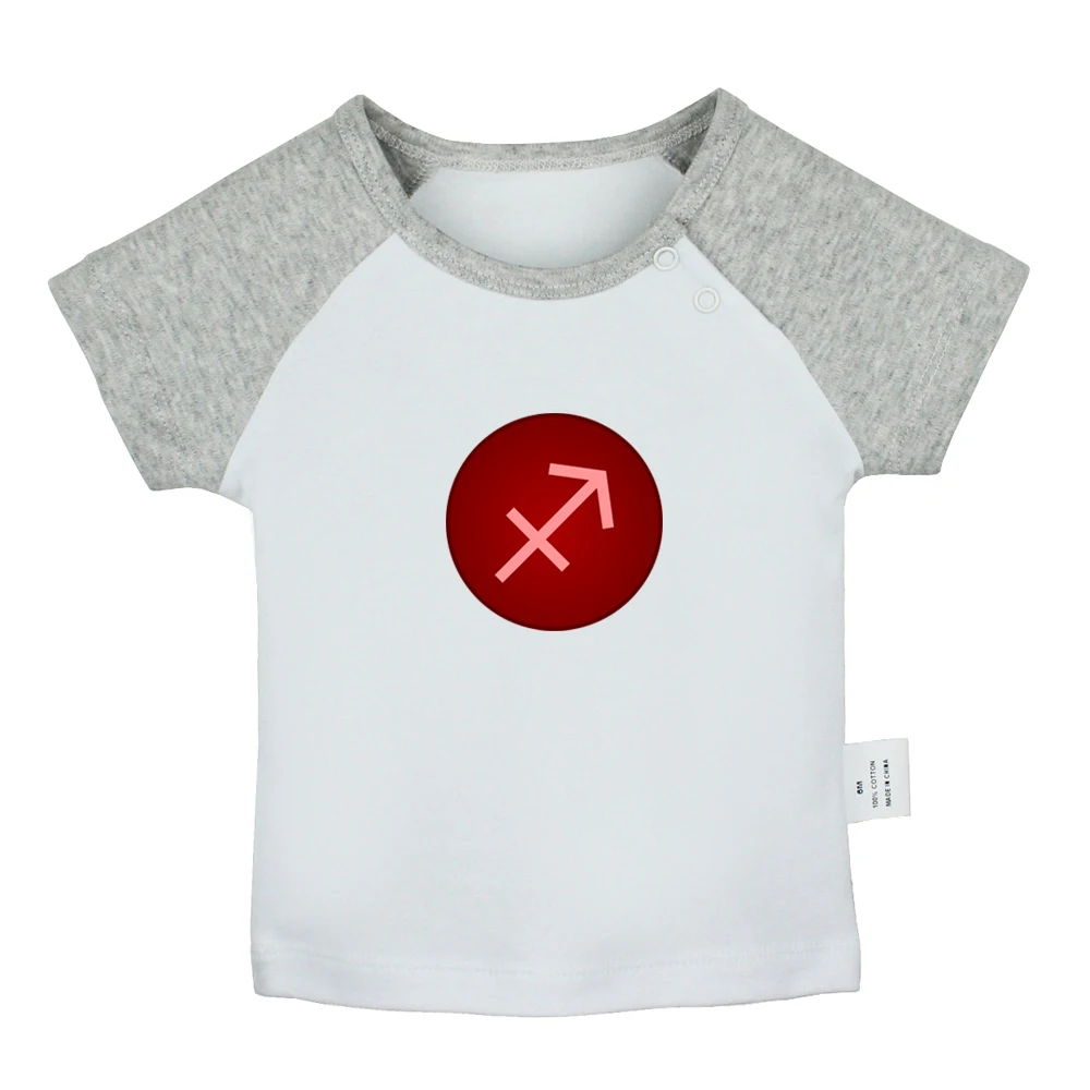 Scorpio Pisces Sagittarius Virgo Capricorn Aquarius Symbol gray pink Newborn Baby T-shirts Toddler Graphic Short sleeve Tee Tops | Детская