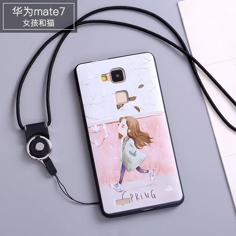 Чехол для Huawei Ascend Коврики 7 чехол силиконовый мультфильм милый Краски девчушки