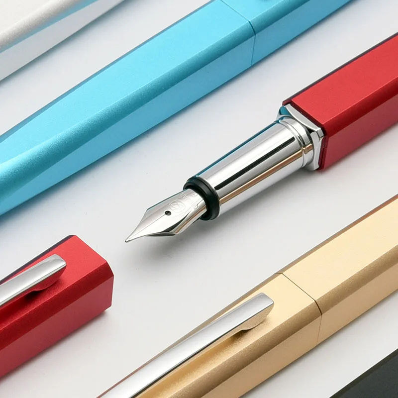 Jinghao KACO SQUARE Series Luxury Metal Fountain Pen 0.5mm Steel Nib Inking Pens for Writing Gift |