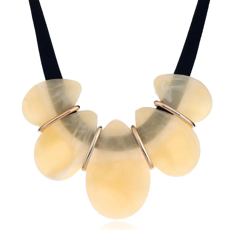 Геометрическая гипербола большой натуральный камень воротник ключицы кожаные