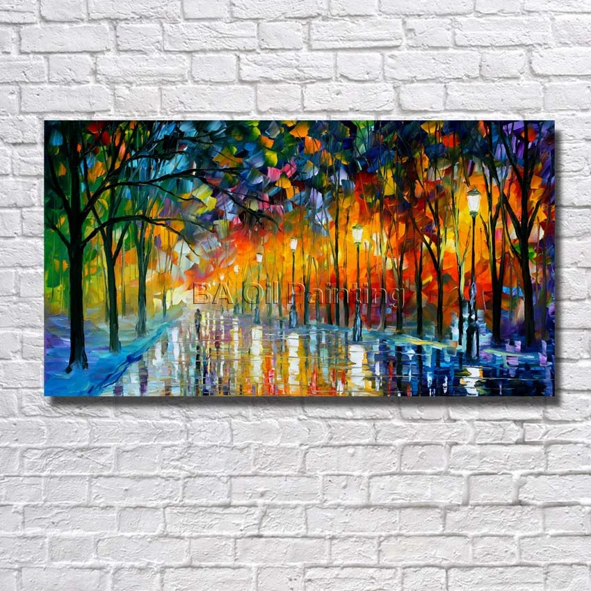 

BA Oil Painting Hand Painted Big Size Beautiful Night Tree Landscape Oil Painting Home Decor Cheap Painting no Framed Art