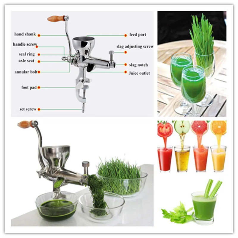 

Stainless steel manual wheatgrass juicer healthy wheat grass juice extractor