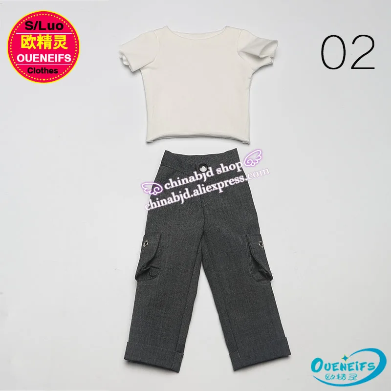 Мужская белая футболка и ковбойские брюки BJD Clothe шорты для Minifee или ребенка