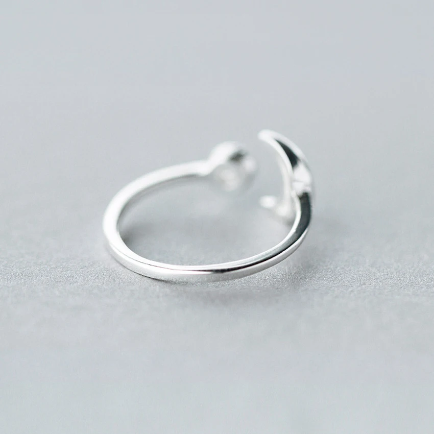 Женское Открытое кольцо с круглым кубическим полумесяцем | Украшения и