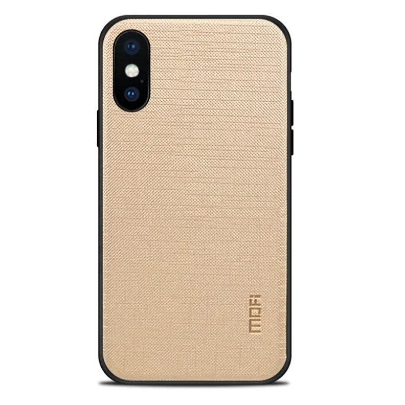 Золотой MOFI для iphone XS роскошный грязеотталкивающий чехол Противоскользящий полный охват PC+ TPU+ ткань Защитный чехол для iphone X - Цвет: Золотой