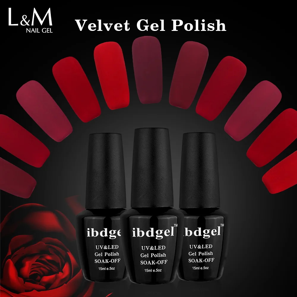 Бренд ibdgel 6 бутылок Сделай Сам красный матовый бархатный гель для Гель лак нейл