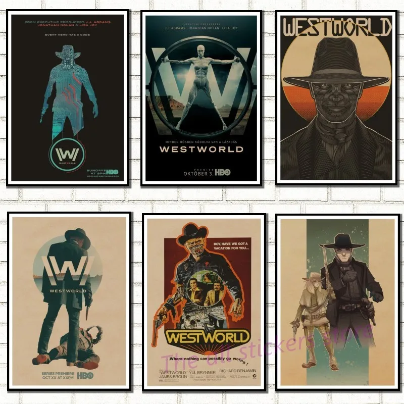 Hbo Westworld в винтажном стиле Плакаты. ретро плакат крафт бумага Бумага ручной