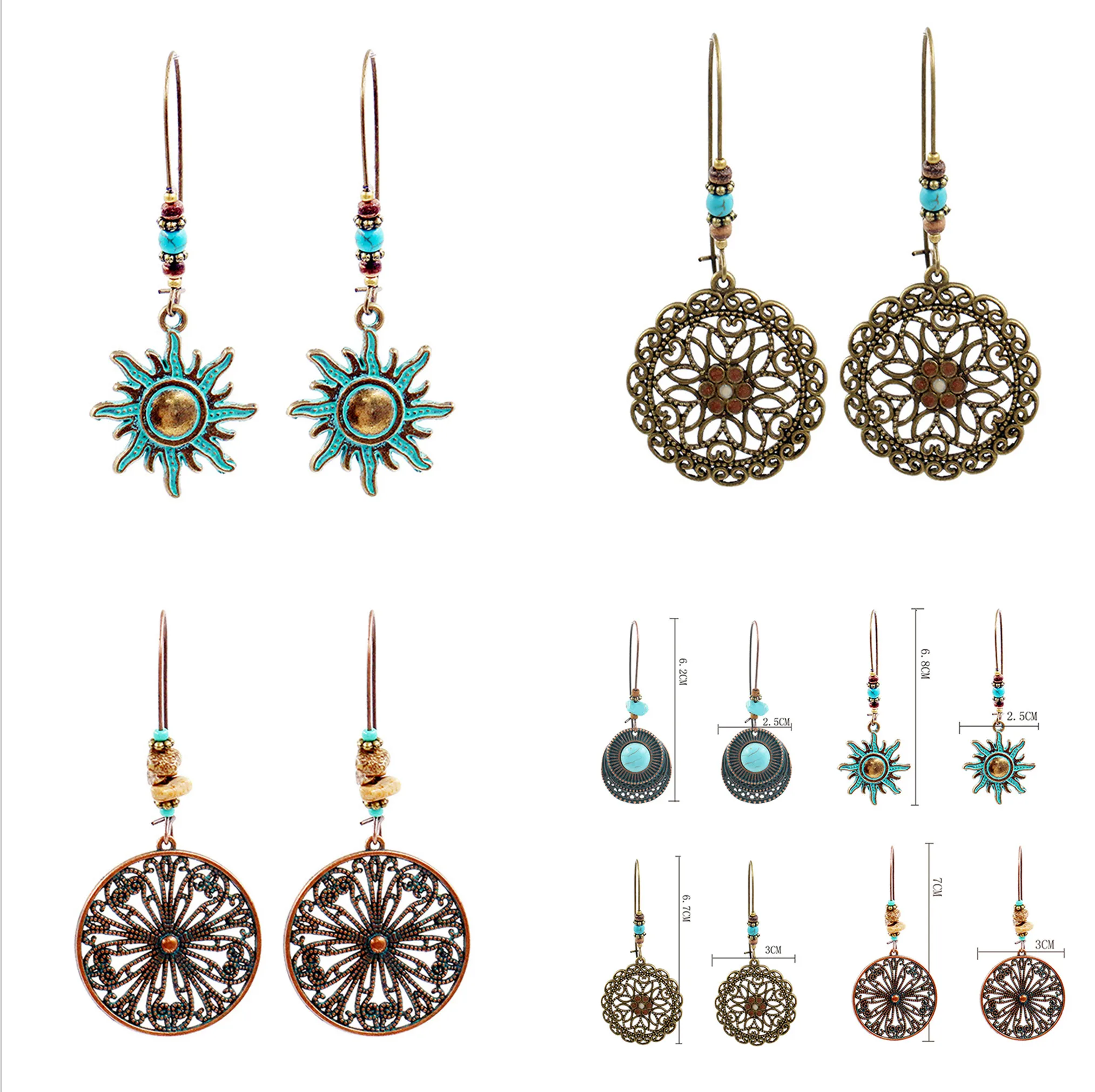 1 шт. тибетский серебряный кулон серьги натуральный камень говлит Висячие для