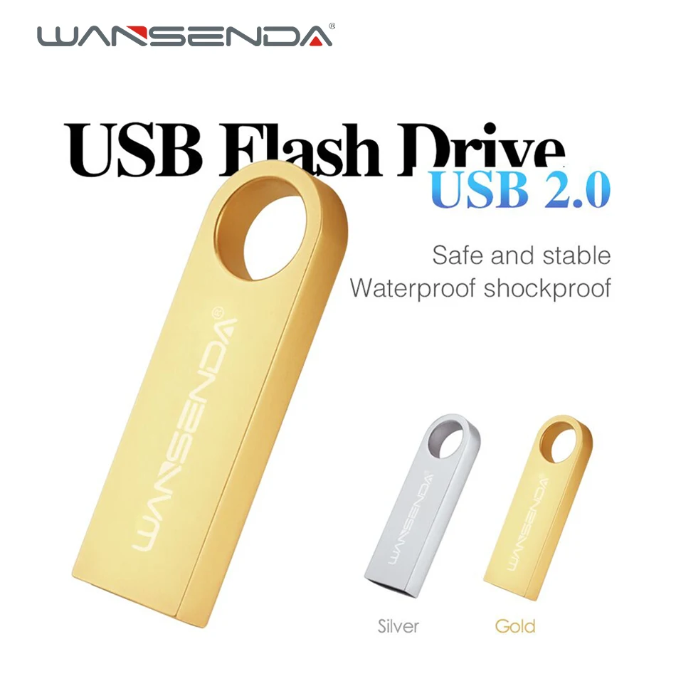 Металлический USB флеш накопитель Wansenda мини флешка 4 ГБ 8 16 32 64 Гб 128 диск 2 0 usb