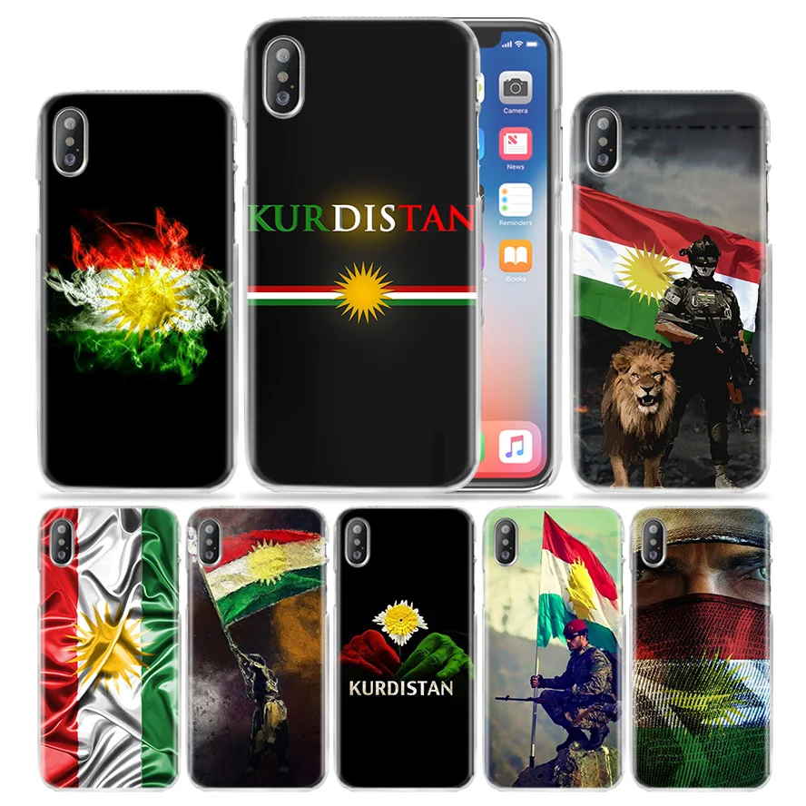 Чехол Kurdistan с флагом львом для iPhone XS Max XR X 10 7S 8 6 6S Plus 5S SE 5 4S 4 5C Прозрачный жесткий пластиковый чехол для телефона 11