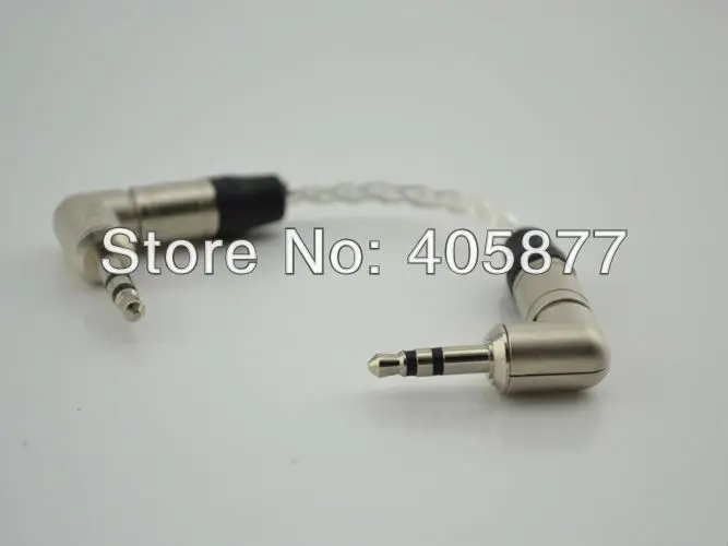 Высококачественный посеребренный кабель для наушников с угловым штекером 3 5 мм