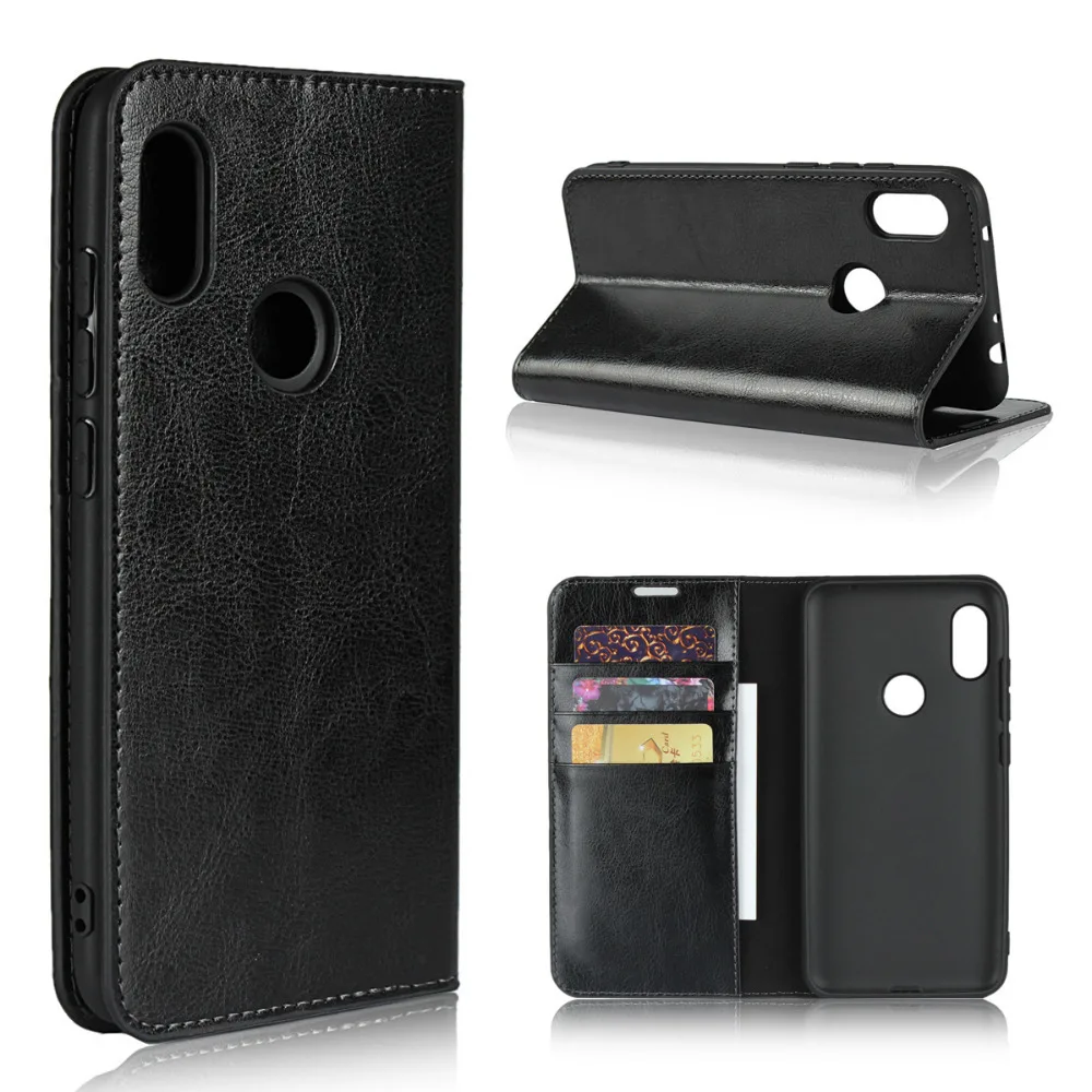LUCKBUY роскошные чехлы-бумажники из натуральной кожи для Xiaomi Redmi S2 5 Plus 6A 6 PRO Note 8 SE Mix 2s