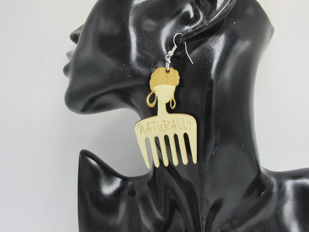 Новейшие деревянные серьги с гравировкой афро волос|wooden afro earrings|earrings earringearrings |