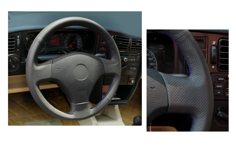 Ручная работа DIY черный искусственный кожаный чехол рулевого колеса автомобиля для Volkswagen VW Jetta 5 2006-2010 старый Jetta
