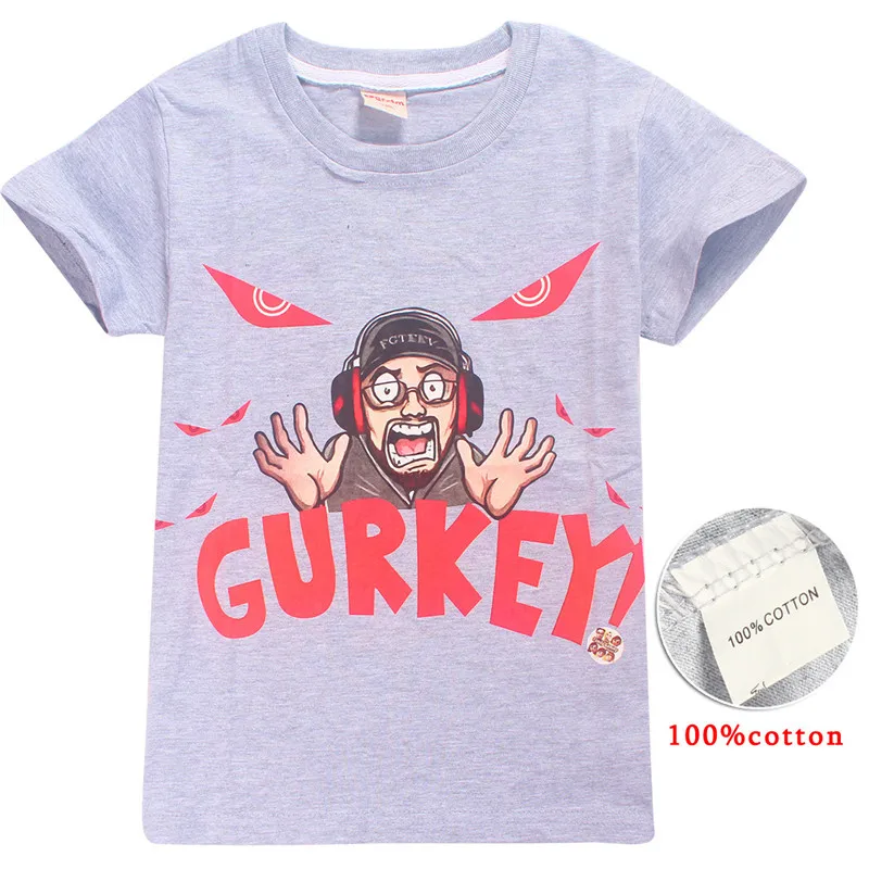 Футболка с надписью GURKEY костюм для мальчиков Детская летняя Рождественская