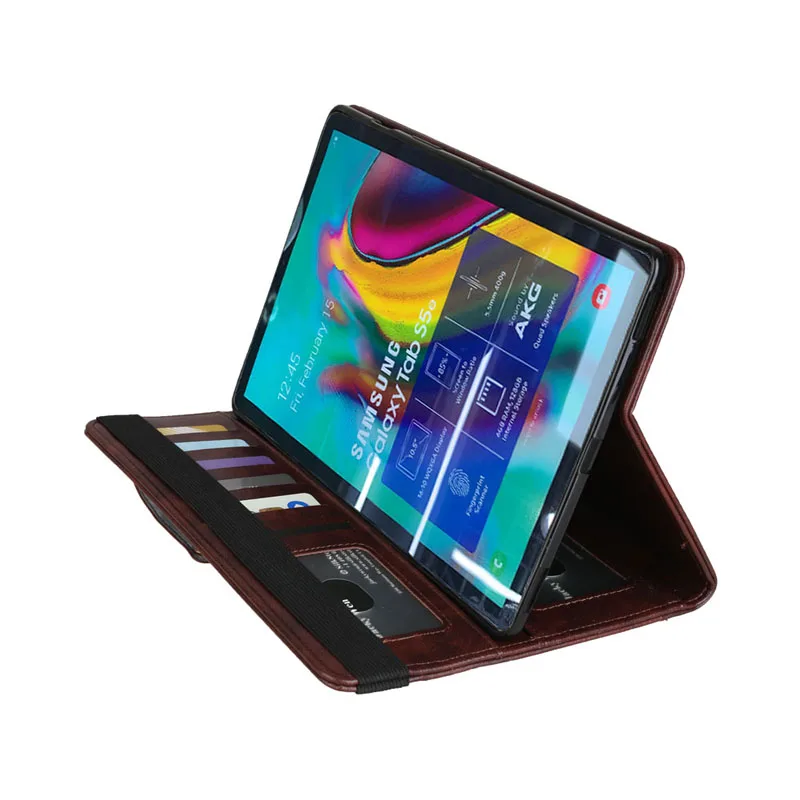 For Samsung Tab SM-T725 Retro Book Leaher Case Multi Flip Wallet Stand Smart Cover for Samsung Galaxy Tab S5e T720 With Pen Slot
